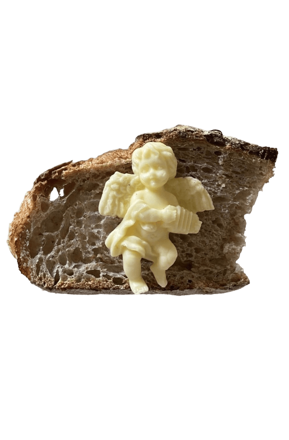 Loaf of bread with a small angel figurine